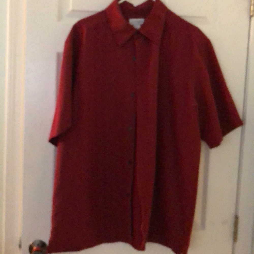 Wrinkle free short sleeve button down